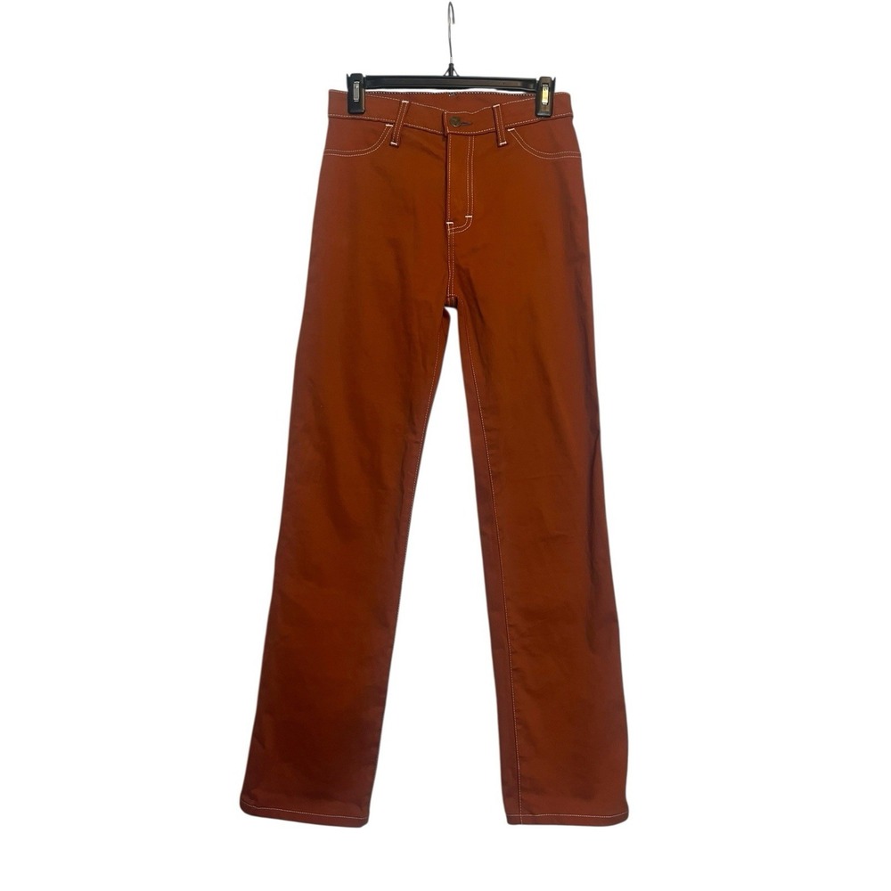 Blue Delta Jeans Women's 28x32 Burnt Orange Straight Mid Rise Longhorns